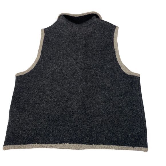 Woolrich Wool Vest Womens M Gray Grandma Embroidered Gorpcore Button Front - Picture 2 of 12